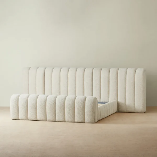 Gabriella Stone Cream Fabric King Bed