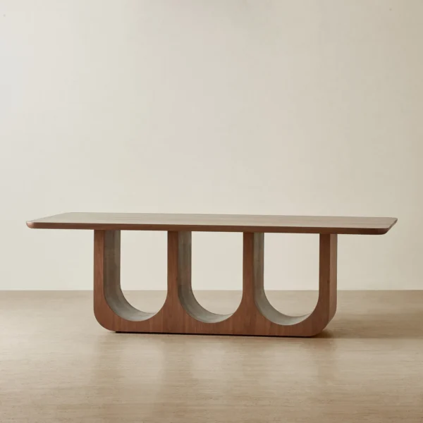 Costanza Mocha Walnut Brown Wooden Dining Table