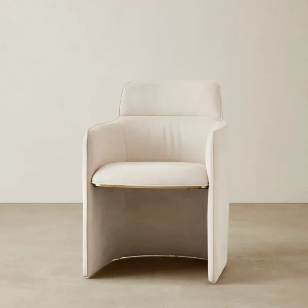 Otis Cream Microfiber Fabric Dining Chair